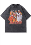 Jimmy Butler t-shirt sports tee retro basketball top in grey