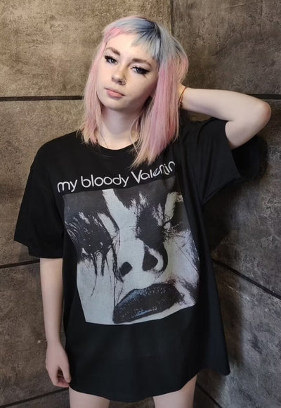 Bloody valentine tee rock band gothic t-shirt in black