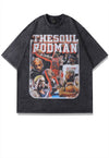 Dennis Rodman t-shirt basketball retro sports top in grey