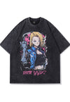 Android 18 t-shirt DBZ tee retro dragon ball z top in black