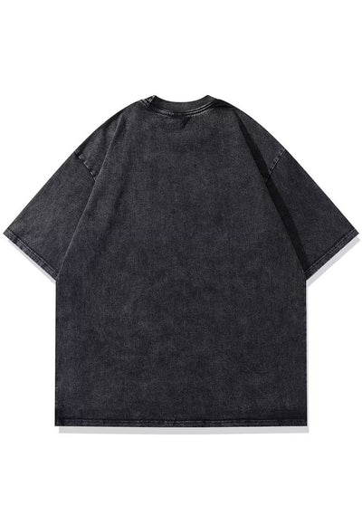 Trippie t-shirt rapper print tee hip-hop top in vintage grey