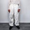 Golden faux fur joggers metallic pants handmade luminous fleece raver trousers premium party overalls in white and gold
