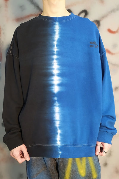 Tie-dye gradient round neck two tone sweatshirt