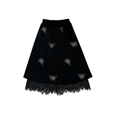 butterfly niche design front and back embroidered Girl skirt