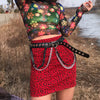 Spring New Animal Pattern Spotted Thin Elastic High Waist Skirt