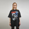 Big mouth t-shirt graffiti tee retro poster top vintage grey