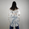 Sheer shirt white transparent blouse long sleeve mesh jumper edgy romantic top retro 00s see-though pullover in white