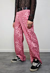 Pink leopard trousers animal print pants loose cheetah pants