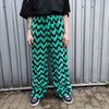 Festival stripe fleece joggers zebra pants handmade zigzag faux fur raver trousers premium party overalls in green black