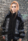 Paisley fleece bomber handmade detachable bandanna jacket