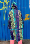 Tie-dye snake jacket handmade python windbreaker in purple