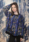 Paint splatter sweater retro tie-dye jumper in blue yellow