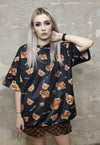 Decapitated teddy tee handmade edgy bear print t-shirt black