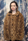 Snake fleece jacket fake fur python aviator bomber in brown