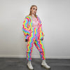Gay jacket rainbow hoodie festival fleece bright raver bomber fluffy carnival overcoat LGBT jumper festival pullover burning man top