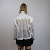 Transparent jacket see-through bomber striped sheer blazer Japanese style catwalk coat party jumper festival Gothic stand collar top black