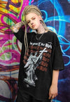 Angel t-shirt ugly slogan tee punk top in vintage black