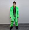 Neon faux fur joggers winter raver pants fluffy skiing trousers mountain fleece overalls festival bottoms burning man pants in green