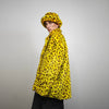 Yellow leopard jacket faux fur trench oversize animal print coat festival overcoat furry peacoat jaguar bomber lynx psychedelic rave fleece