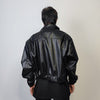 Faux leather aviator jacket PU rocker bomber grunge utility coat unisex premium biker jacket motorcycle coat in black