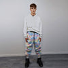 Unicorn fur joggers winter raver pants fluffy rainbow trousers skiing fleece tie-dye overalls festival bottoms burning man pants pastel pink