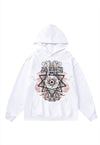 Pentagram hoodie Gothic star top slogan premium jumper white