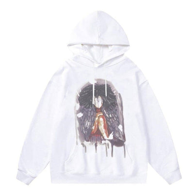 Gothic angel hoodie cry-girl pullover punk graffiti jumper