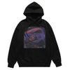 Eye print hoodie CSI pullover raver top cyber punk jumper