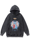 Stitch cartoon hoodie grunge cartoon pullover top acid grey