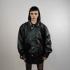 Faux leather aviator jacket PU rocker bomber grunge utility coat unisex premium biker jacket motorcycle coat in black