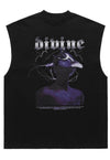 Thunder print tank top surfer vest cyber sleeveless t-shirt