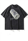 Dollar print t-shirt punk money tee grunge top in acid grey