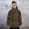 Leopard fleece jacket in brown animal print hooded bomber