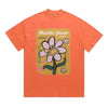 Floral t-shirt vintage poster tee 70s hippie top orange