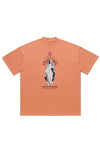 Saint print t-shirt Virgin Mary tee angel top in orange