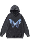 Butterfly skeleton hoodie bones pullover grunge top in grey