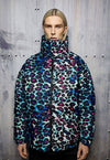 Leopard bomber handmade detachable animal print in pink blue