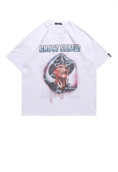 Elm street t-shirt horror movie tee Gothic monster top white