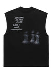 Bondage print tank top surfer vest goth sleeveless t-shirt