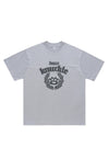 Knuckle ring print t-shirt grunge tee gangster top in grey