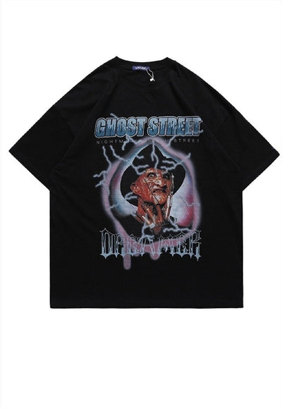 Elm street t-shirt horror movie tee Gothic monster top White