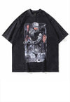 Robocop print t-shirt grunge robot tee retro movie top grey