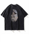 Rapper t-shirt hip-hop print tee grunge gangster top grey