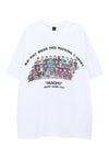 Grunge t-shirt raver tee Japanese retro cartoon top in white