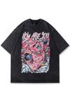 Anime print t-shirt Dragon ball Z tee Japanese top in grey