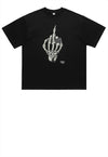 Skeleton hand t-shirt retro bones top grunge tee in black