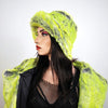 Luminous faux fur bucket neon green hat oversize lemon cap festival fisherman hat fluorescent boonie rave fedora acid psychedelic party cap