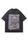 Transformer tshirt robot print tee Japanese cartoon top grey