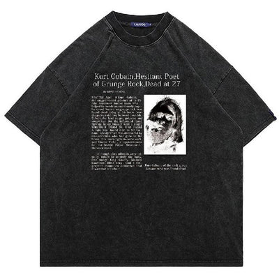 Kurt Cobain vintage t-shirt retro Nirvana band tee in grey