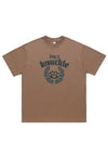 Knuckle ring print t-shirt grunge tee gangster top in brown